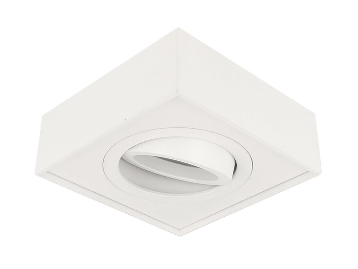 Inbouwspot Hoog, Vierkant, Kantelbaar, Mat Wit afbeelding