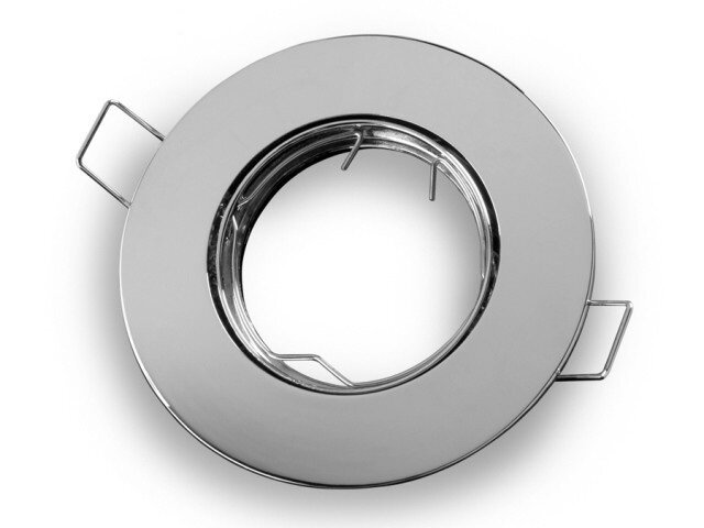 Inbouwspot, Rond, Kantelbaar, Aluminium, Chroom Look
