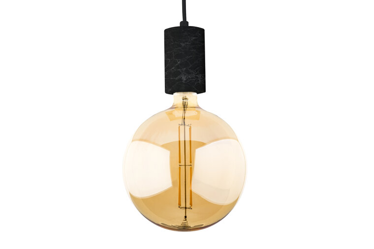 Marmeren Hanglamp Deluxe, E27 Fitting, Ã65 x 100 mm, Zwart
