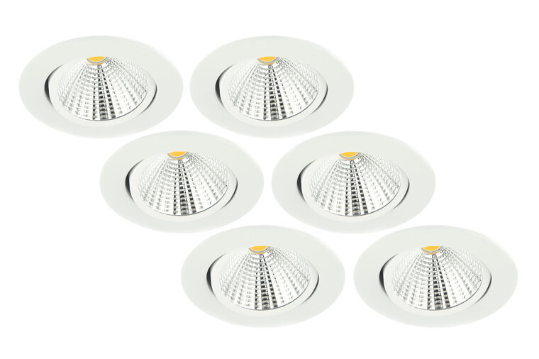 Inbouwspot LED 5W, Wit, Rond, Kantelbaar, Dimbaar, 6-Pack afbeelding