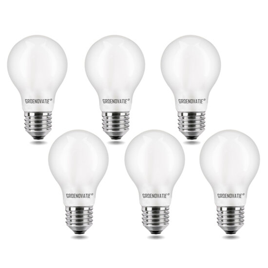 E27 LED Filament Lamp 4W Warm Wit Dimbaar Mat 6-Pack afbeelding