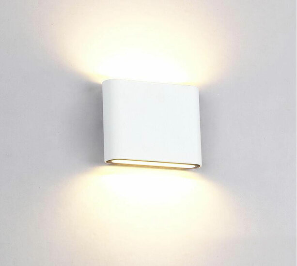 LED Wandlamp 6W Rechthoekig Warm Wit, Wit afbeelding