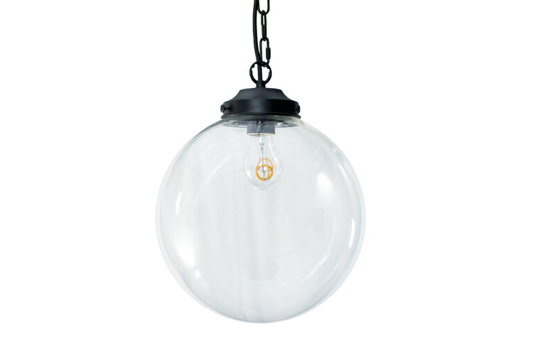 Metz Transparant Glazen Design Hanglamp, â30x32cm, Zwart afbeelding