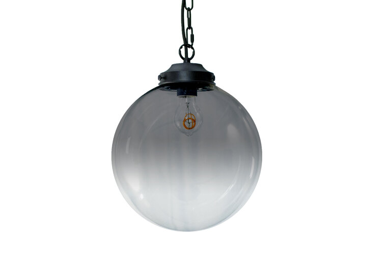 Metz Transparant/Smoke Glazen Design Hanglamp, â30x32cm, Zwart afbeelding