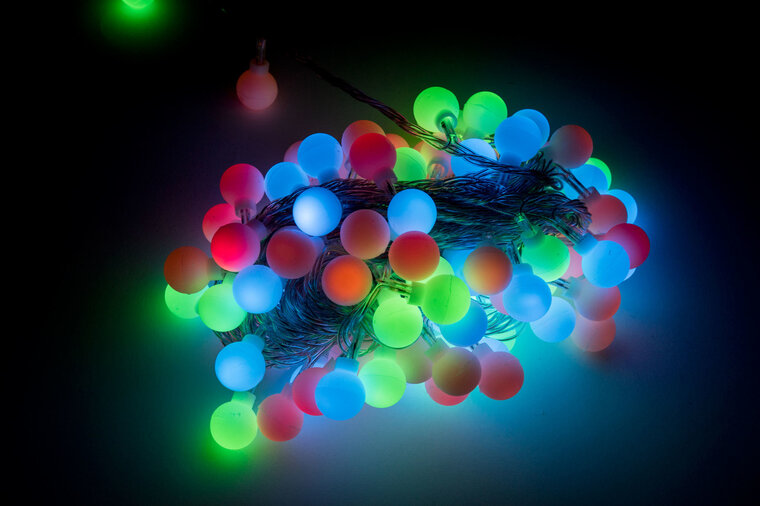 LED RGB Multicolour Feestverlichting Prikkabel, 10 Meter, Waterdicht IP44 afbeelding