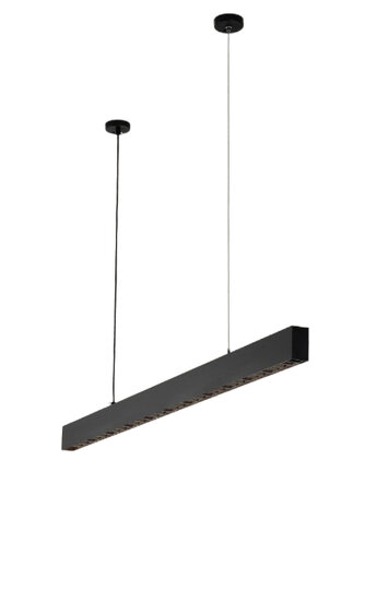 LED Linear Hangarmatuur, 45W, 120cm, Mat Zwart, Warm Wit afbeelding