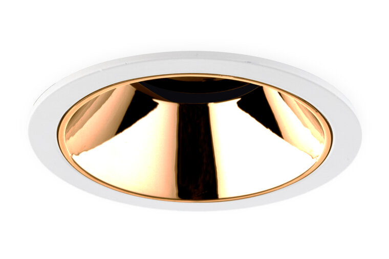 LED Inbouwspot 15W CREE, Rond, Ã108mm, Kantelbaar, Dimbaar, Wit/Koper, Warm Wit