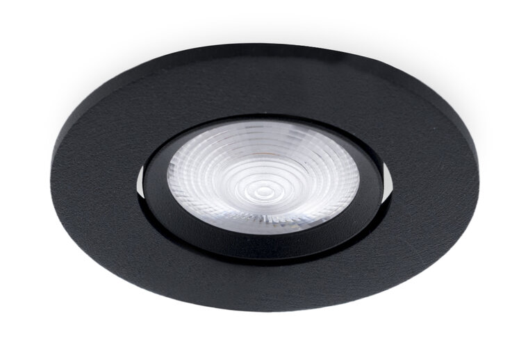 LED Inbouwspot 3W, Zwart, Rond Ã69mm, 24D, Dimbaar, Warm Wit afbeelding