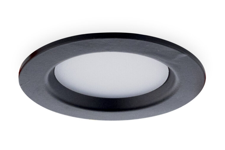 LED Paneel Plafondlamp 5W, Rond a10cm, Warm Wit, Inbouw, Zwart