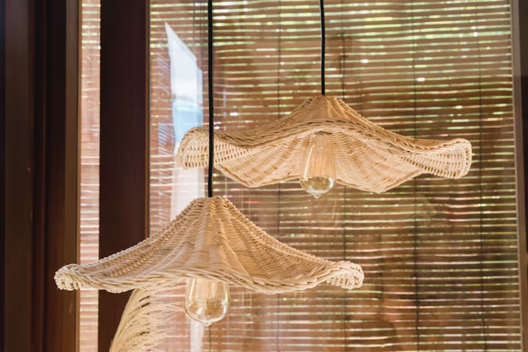 Rotan - Rieten Hanglamp, Handgemaakt, Naturel, a40 cm