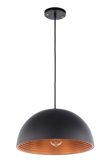 Groenovatie Lyon Vintage Industriele Design Hanglamp Zwart Koper Ø40cm