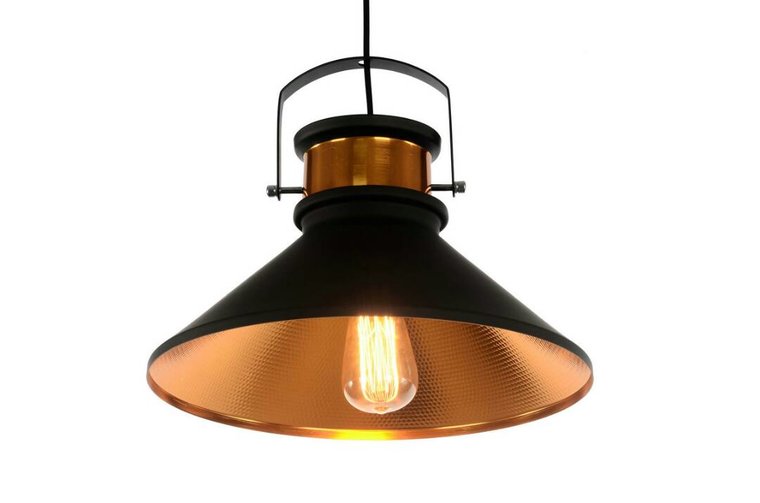 Groenovatie Warrior Vintage Industriële Hanglamp Zwart Goud Ø37cm
