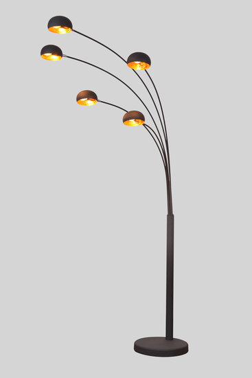 Groenovatie Cannes Industrieel Design Vloerlamp 5-Lichts Goud Zwart