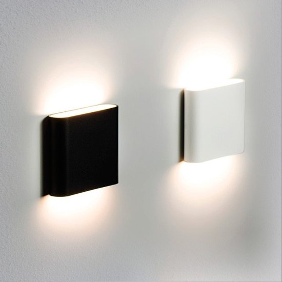 Groenovatie LED Wandlamp 6W Rechthoekig Warm Wit, Zwart