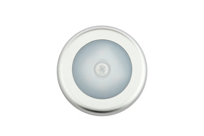 slaap Toestand Neem een ​​bad LED Kastverlichting 1W op Batterijen met Sensor, Grijs, Rond, Warm Wit