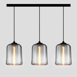 Glazen Hanglamp, 3 Houders, cm - Rookglas Lamp