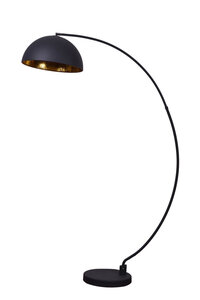 Vader Verplaatsing onbetaald Avignon Industrieel Design Booglamp Vloerlamp Bladgoud Zwart