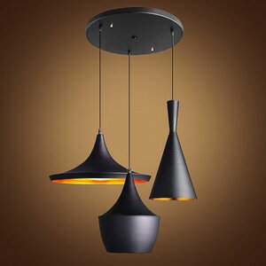 kan zijn serie Inhalen Catalpa Design Hanglamp, 3 Kappen, Mat Zwart