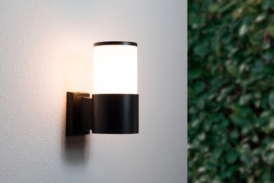 het spoor Lauw Frank Buiten Wandlamp, Modern Design, E27 Fitting, Waterdicht IP54, Mat Zwart