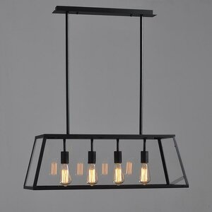 Schepsel Toneelschrijver voorjaar Vintage Industriële Glazen Hanglamp 4 Lampen - Industrieel Lamp