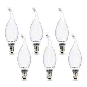 Voorafgaan prinses Voorouder E14 LED Filament Kaarslamp Tip 2W Warm Wit Dimbaar Mat 6-Pack