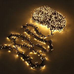 Idool tentoonstelling Groene achtergrond LED Kerstverlichting, Cluster, 10 Meter, 500 Lampjes, IP44, Extra Warm Wit