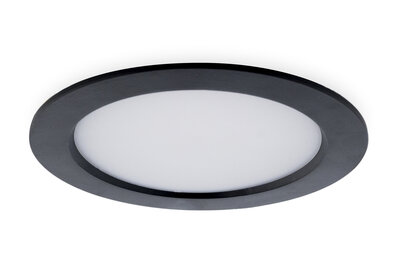 LED Paneel 12W, ⌀14cm, Warm Wit, Zwart