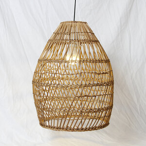 Vertrouwen mijn dennenboom Rotan / Rieten Hanglamp, Handgemaakt, Naturel, ⌀52 x 70 cm