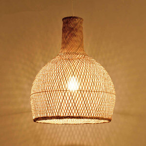 Bamboe Hanglamp, Handgemaakt, Naturel, ⌀40 cm