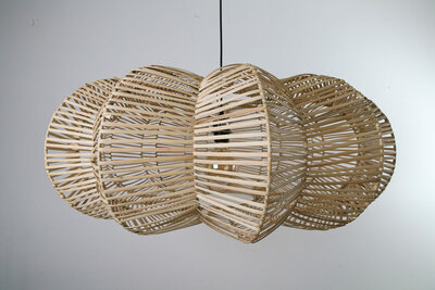 Rotan / Rieten Hanglamp, Handgemaakt, Naturel, ⌀60 cm