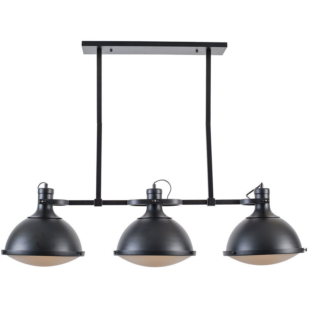 maag besteden Acht Vintage Industriële Hanglamp Zwart 3 Kappen - Eetkamer Lamp