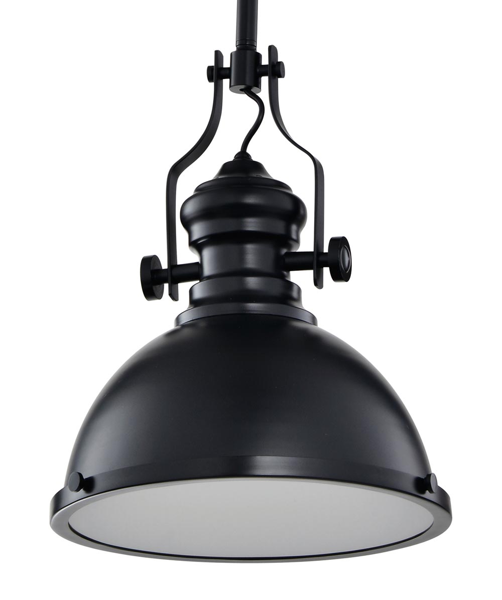 dun Buitensporig inleveren Vintage Industriële Hanglamp Zwart Met Diffuser 32cm - Hal Lampen