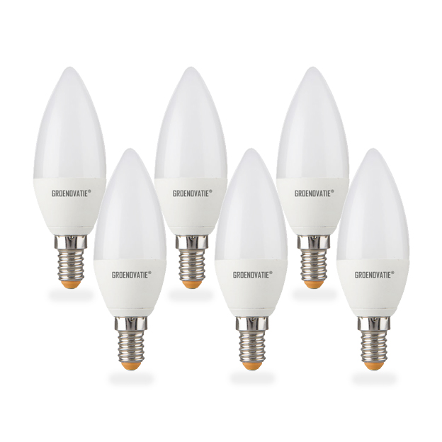 Groenovatie E14 LED Kaarslamp 4W Warm Wit 6-Pack - Groenovatie E14 LED Kaarslamp 4W Warm Wit 6-Pack -