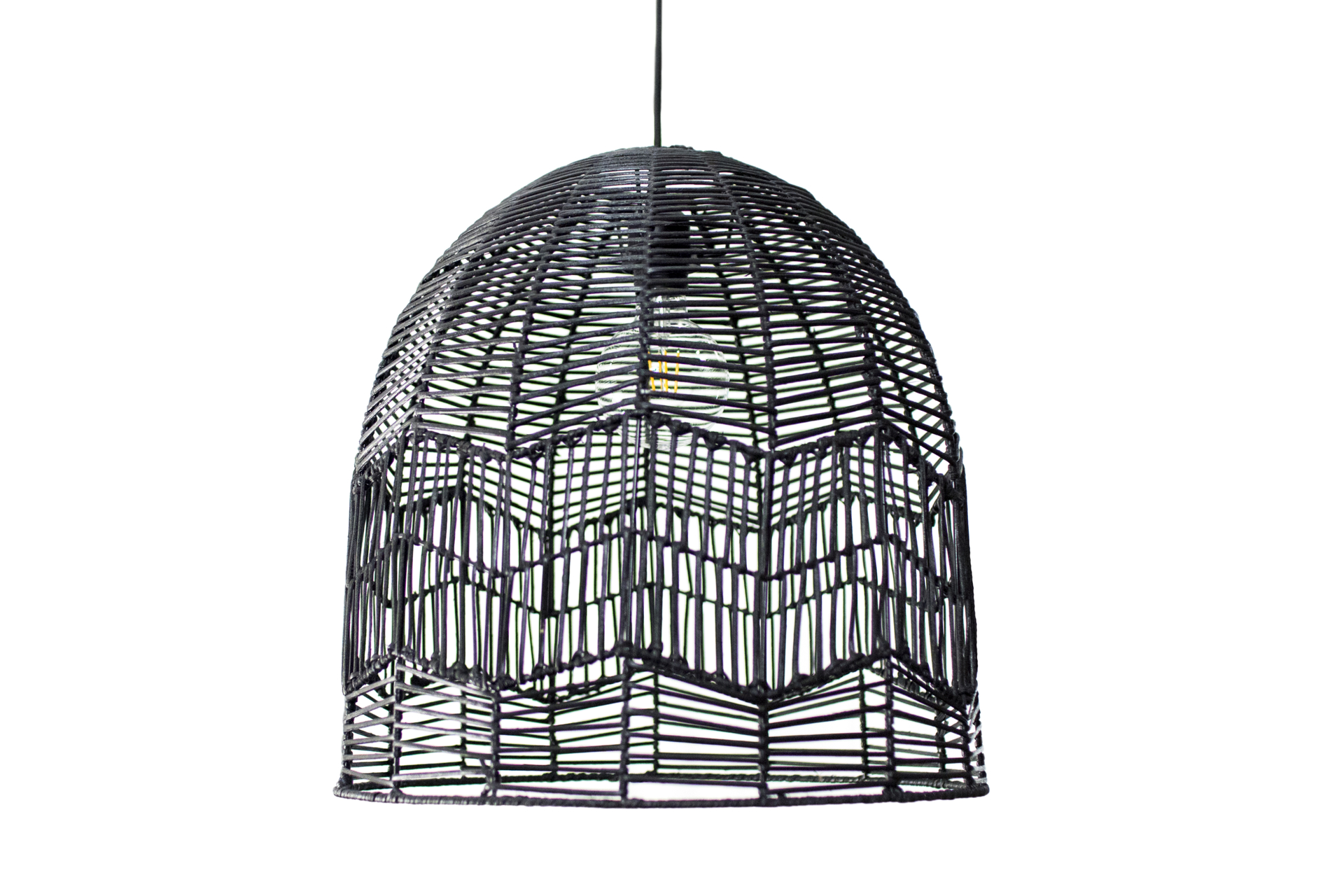 Groenovatie Rotan / Rieten Hanglamp, Handgemaakt, Zwart, ⌀45 cm - Groenovatie Rotan / Rieten Hanglamp, Handgemaakt, Zwart, ⌀45 cm -