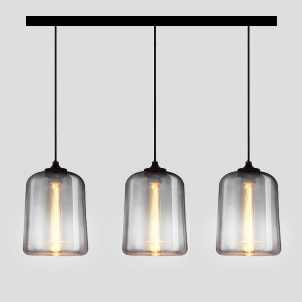 Groenovatie Smoke Glazen Hanglamp, 3 Houders, ⌀25 cm - Groenovatie Smoke Glazen Hanglamp, 3 Houders, ⌀25 cm -