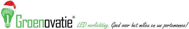 logo Groenovatie LED verlichting. Goed voor het milieu en uw portemonnee